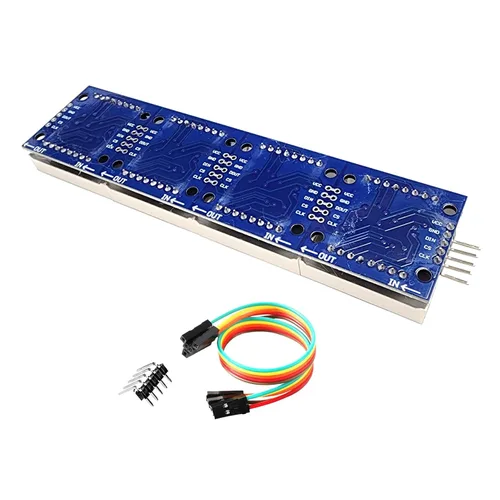 Vista 2 de Pantalla de matriz de puntos FC16 4 en 1 32x8 con chip MAX7219 - Compatible con Arduino, ESP32, ESP8266, Raspberry Pi, MicroPython - Módulo