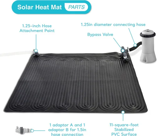 Vista 3 de Intex Calentador de agua solar con alfombrilla - Negro incluido con espumadera automática montada en la pared