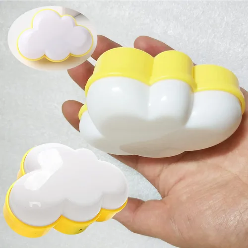 Vista 6 de AUSAYE Paquete de 2 luces LED de noche enchufables, luz nocturna de nube, mini luces nocturnas bonitas para adultos y niños Base amarilla