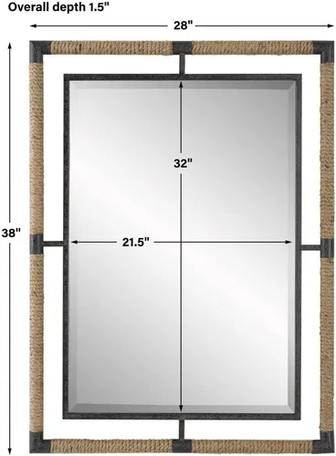 Vista 5 de Uttermost Melville Espejo de pared de hierro negro óxido de 28 x 38 pulgadas