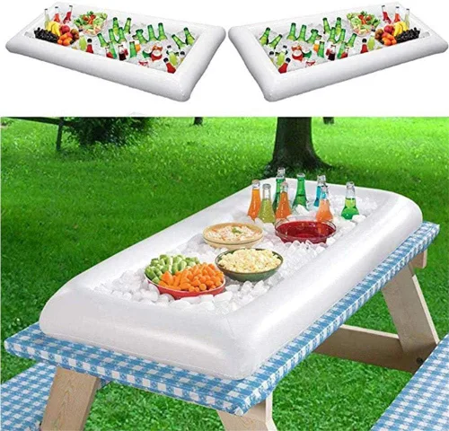 Vista 6 de Barras de servir inflables para bufé de hielo, bandejas para servir ensaladas, soporte para bebidas y alimentos, contenedores refrigerantes