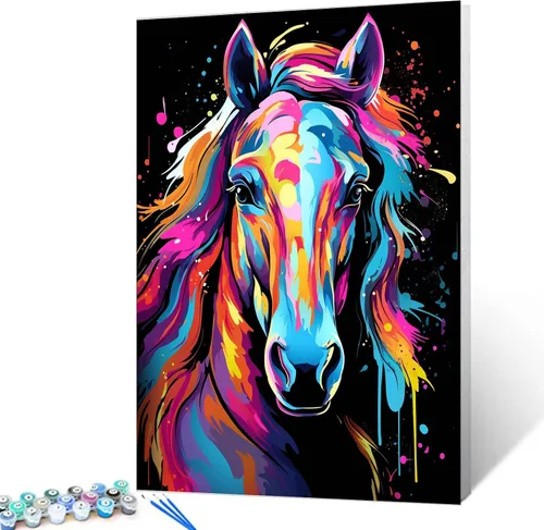 Vista 35 de Tucocoo Kit de pintura por números de lobo colorido, lienzo de 16 x 20 pulgadas, pintura al óleo digital para adultos con pinceles y pigmento Obras