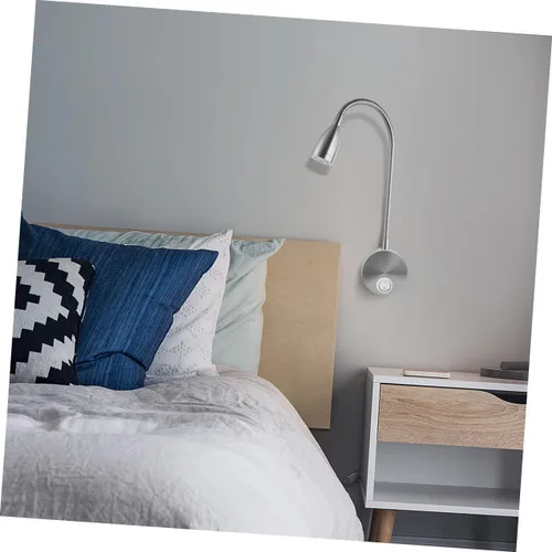 Vista 5 de SEWACC Luz de lectura LED para montaje en pared, brazo flexible de 360 grados, para dormitorio, lámpara de noche con interruptor, blanco cálido