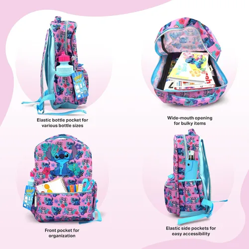 Vista 3 de Juego de mochila de 16 pulgadas para niñas y niños, mochila para niños de jardín de infancia y primaria con accesorios para la escuela, viajes