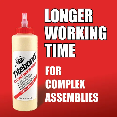 Vista 2 de Titebond - Cola para madera Extend, se adhiere más fuerte que la madera, tiempo de montaje más largo, carpintería, reparación del hogar