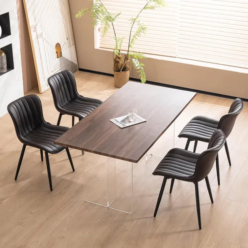 Vista 18 de YOUNUOKE - Juego de 2 sillas de comedor modernas de mediados de siglo azul total