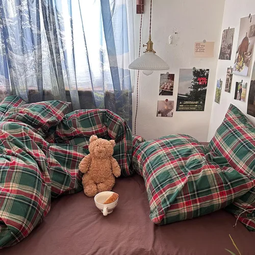 Vista 378 de mixinni Juego de funda de edredón vintage a rayas, tamaño twin, juego de ropa de cama de 3 piezas, 100% algodón lavado, suave y transpirable, funda