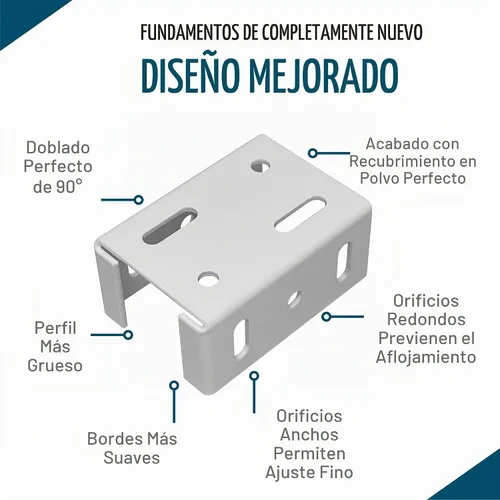 Vista 3 de Soporte de valla de aluminio resistente, 2 piezas