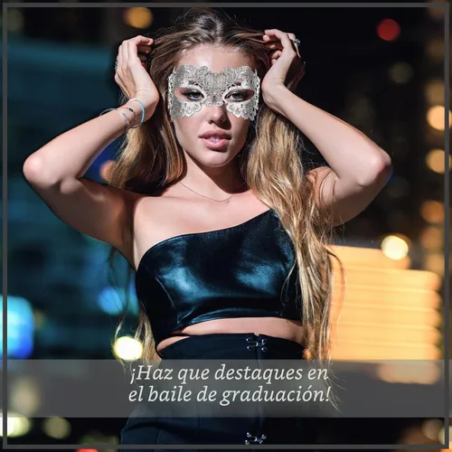 Vista 5 de WY LIGHTING LEVEL 3 Piezas de Máscara de Mascarada para Mujeres, Máscaras de Vestido Elegante de Encaje