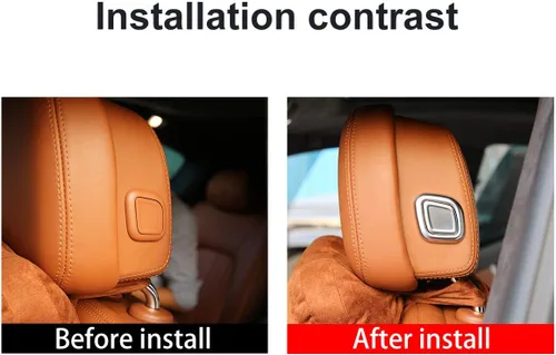Vista 2 de YIWANG ABS cromo asiento cabeza almohada cromo cubierta 4 unids para Maserati Levante para Quattroporte