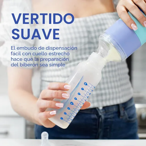 Vista 6 de Dispensador de fórmula para bebés Boon Triful para llevar - Envases de fórmula de acero inoxidable aislados con diseño apilable - Suministros