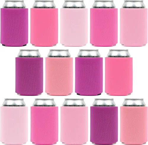 Vista 9 de Fundas enfriadoras de latas de cerveza en blanco (paquete de 14) mangas enfriadoras de latas de cerveza con aislamiento suave – Fundas lisas