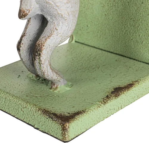 Vista 7 de Creative Co-Op Sujetalibros decorativos de metal fundido de 2 tonos, verde y gris, juego de 2