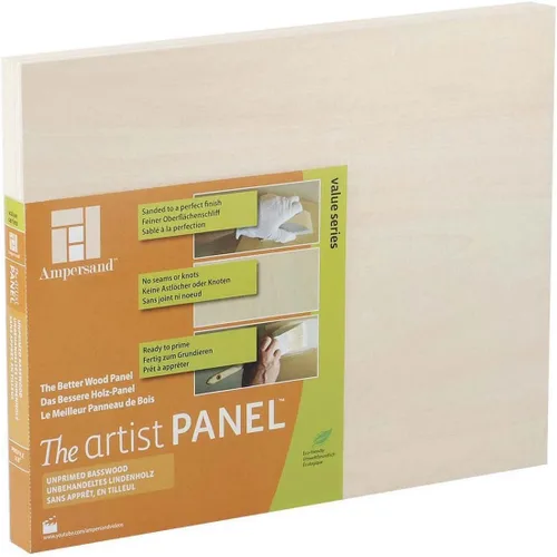 Vista 3 de Ampersand Art Supply Panel de artista de tilo sin imprimar, perfil acunado de 1-1/2", 4"x4