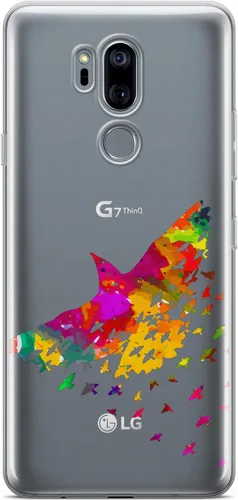 Vista 4 de Mertak Funda transparente para teléfono compatible con LG Stylo 6 5 4 K61 K51S K41S K30 K20 Q70 Q60 inspirador águila de silicona natural diseño