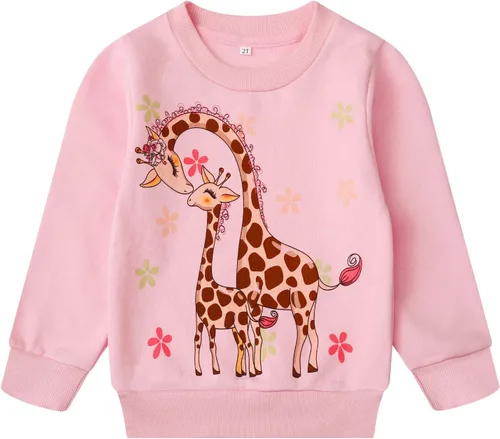 Vista 60 de Sudaderas para niñas pequeñas, cuello redondo, sin botones, de manga larga, para invierno, casual, ropa 2T-7T, Dinosaurio