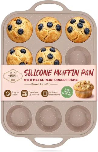 Vista 19 de Vinino Juego de moldes de silicona para muffins de 3 piezas con marco