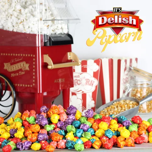 Vista 2 de It's Delish - Palomitas de maíz gourmet de colores arcoíris – Bolsa a granel de 1 libra Snack multicolor de palomitas de maíz – Confeti divertido