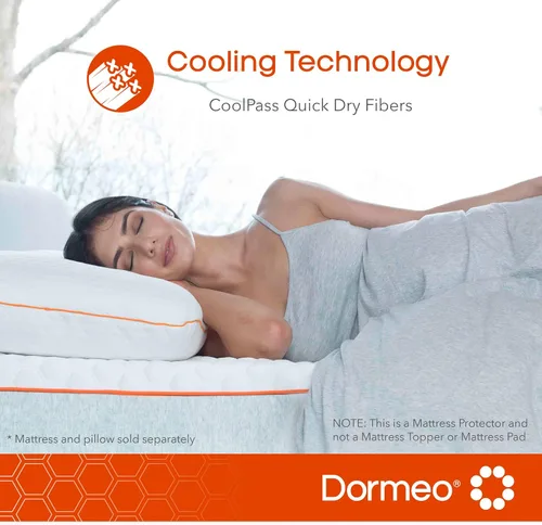 Vista 4 de Dormeo Protector de colchón premium, individual XL, con tecnología de refrigeración, impermeable, 80 pulgadas de largo x 39 pulgadas de ancho x 18