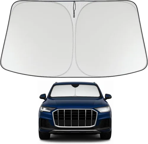 Vista 50 de Proadsy Parasol para parabrisas Rivian R1S 2022-2025 2026 de 4 capas plegable, protector de parasol frontal que bloquea los rayos UV, mantiene