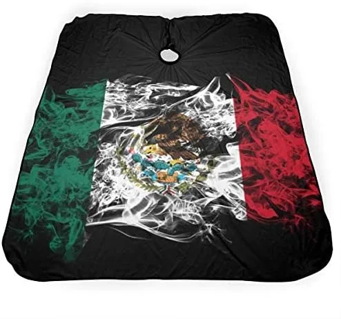 Vista 4 de Nuboxx Bandera de México Salón de Corte de Pelo Capa de Paño Peluquería Peluquería Envoltura de Corte de Pelo Delantal de Paño Accesorio