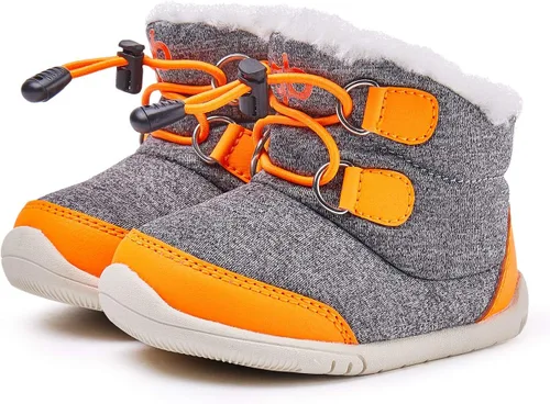 Vista 30 de BMCiTYBM Botas de nieve para bebés y niños pequeños, zapatos de invierno para niños y niñas, zapatos de bebé de piel sintética para clima frío