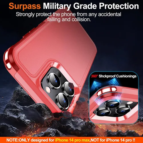 Vista 4 de MOZOTER Funda magnética para iPhone 14 Pro Max [compatible con Magsafe] [protección contra caídas de grado militar]