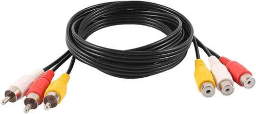 Vista 2 de Cable de video compuesto de extensión de audio macho a hembra de 10 pies 3 RCA para DVD AV TV