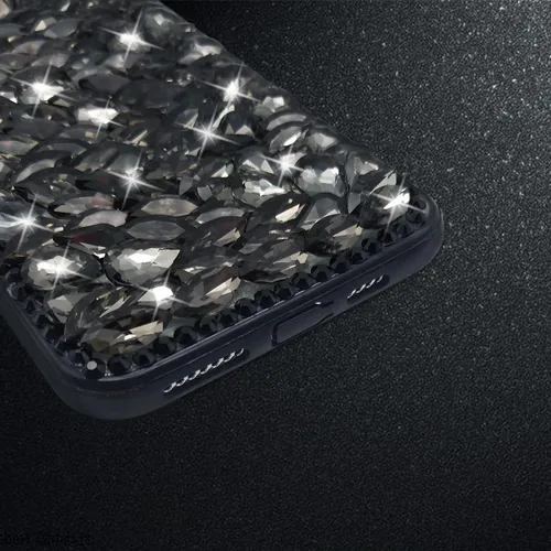 Vista 6 de Funda compatible con iPhone 13 Pro Max para mujer, con purpurina 3D, de lujo, con diamantes de imitación brillantes, con gemas transparentes, bonita
