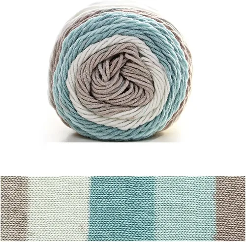 Vista 15 de Hilo de color de algodón para tartas, hilo multicolor arcoíris para tejer y tejer a ganchillo, 2 bolas de 7.05 oz, 45% algodón, 55% acrílico, hilo
