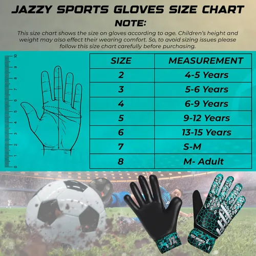 Vista 4 de Guantes de portero de fútbol para niños, jóvenes y adultos, guantes de portero de fútbol funky con doble protección para la muñeca de 0.157 in