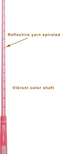 Vista 5 de T TEKE 26" TWINKLE Ecuestre Whips, Cultivo de equitación con mango de golf, eje reflejo y slapper de cuero genuino de cola de pez