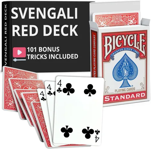 Vista 52 de Ted's Sterling Magic Precision Red Rider Back Bicycle Mazo Svengali con Instrucciones para 100+ Trucos (2 de Tréboles)