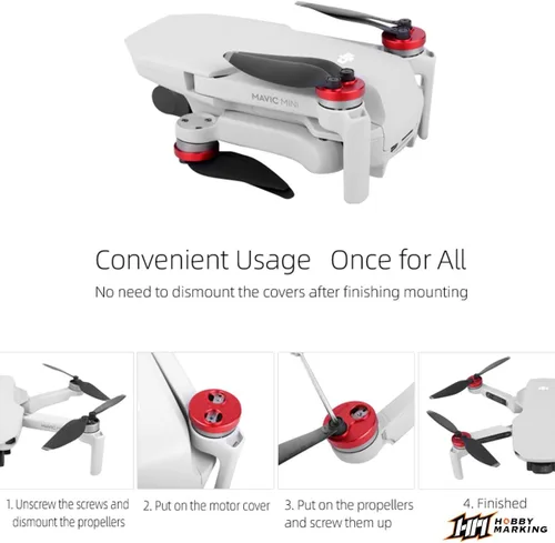 Vista 5 de Cubierta protectora de polvo de aluminio para DJI Mavic Mini Drone Accesorio a prueba de polvo y arañazos Accesorios de protección (negro)