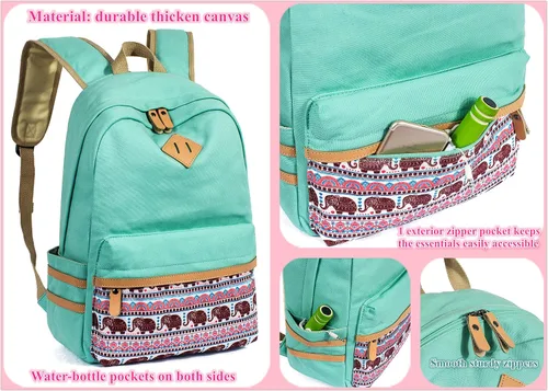 Vista 3 de Leaper - Mochilas para Adolescentes Niñas Adolescentes Mochila Set Bolsas Escolar Libreros 3 en 1, Rosa), BP5274