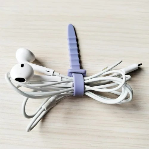 Vista 2 de Bridas de Silicona, Bridas Reutilizables, Correas de Cable de Goma para Gestión de Cables, Organizador de Cables de Silicona Elástica para Casa