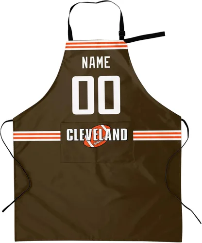 Vista 12 de Delantal con bolsillos, nombre personalizado y número, regalos personalizados para hombres y mujeres fanáticos del fútbol
