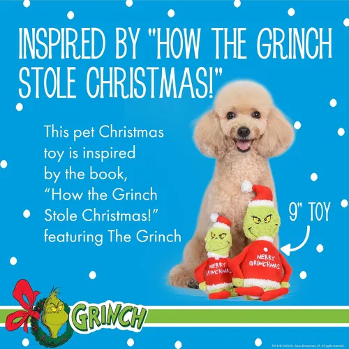 Vista 3 de Dr. Seuss: Juguetes de Navidad Feliz Navidad Grinch Peluche con Sonido - 22.86 cm