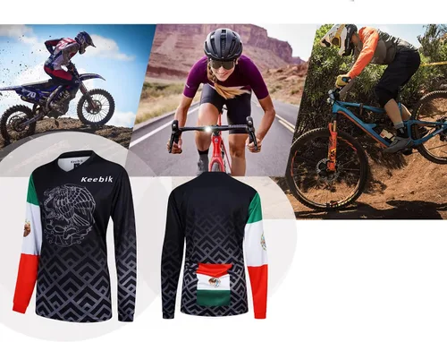 Vista 4 de Keebik Camiseta de ciclismo de montaña para mujer, manga larga MTB México, camiseta de motocycle todoterreno, transpirable, absorbe la humedad