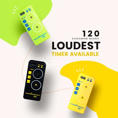 Vista 2 de Screaming Meanie TZ-120 - Temporizador de alarma para durmientes pesados, color negro Extremely Loud Multi-Purpose Timer with adjustable alarm