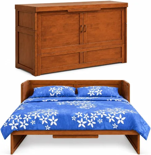 Vista 11 de NIGHT & DAY Furniture Murphy Cube - Cama de armario (marrón rústico con herrajes Ranchero, Queen)