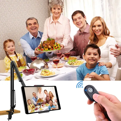 Vista 5 de eCostConnection Botones de obturador de control remoto inalámbrico para teléfonos inteligentes iPhone y Android, 1, negro, redondo con paño