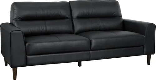 Vista 5 de Lexicon Juego de 2 muebles de sala de estar, juego de sofá de cuero de grano superior, brazo de pista, patas de madera maciza, cómodos sofás que