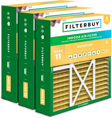 Vista 13 de Filterbuy Filtro de aire MERV 11 de 10 x 17 x 2 pulgadas para defensa de mascotas y alergias (paquete de 3), filtros exteriores plisados