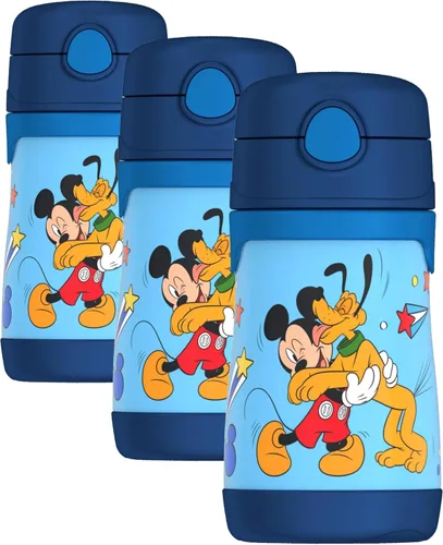 Vista 19 de Thermos Bebé 10 oz. Botella de acero inoxidable con popote emergente, coches