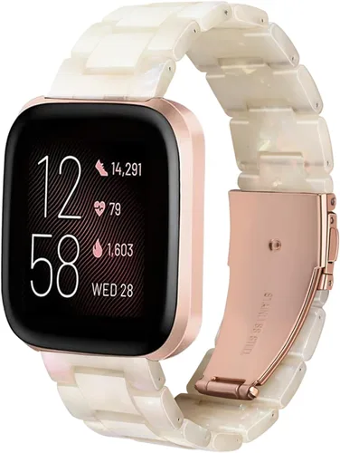 Vista 8 de Correa de repuesto para reloj inteligente Fitbit Versa/Versa 2/Edición especial/Lite, pulseras de resina de moda para mujeres y hombres, pulsera