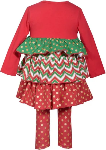 Vista 2 de Bonnie Jean Conjunto de polainas de Navidad para niña