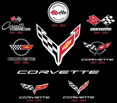 Vista 5 de JH DESIGN GROUP Camiseta Corvette para hombre C8 C7 C6 C5 C4 C3 C2 C1 Collage Black Shirt