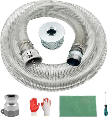 Vista 8 de SAFBY Manguera de descarga de bomba de agua con accesorios de aluminio Camlock A C E F, manguera de drenaje resistente de tres capas para piscina