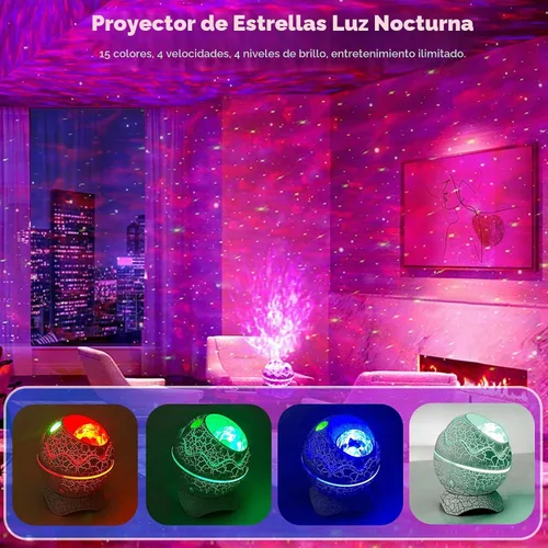 Vista 3 de XQBX Proyector de galaxia de huevo de dinosaurio un proyector Aurora con altavoz Bluetooth y ruido blanco, regalo de San Valentín para ella/él
